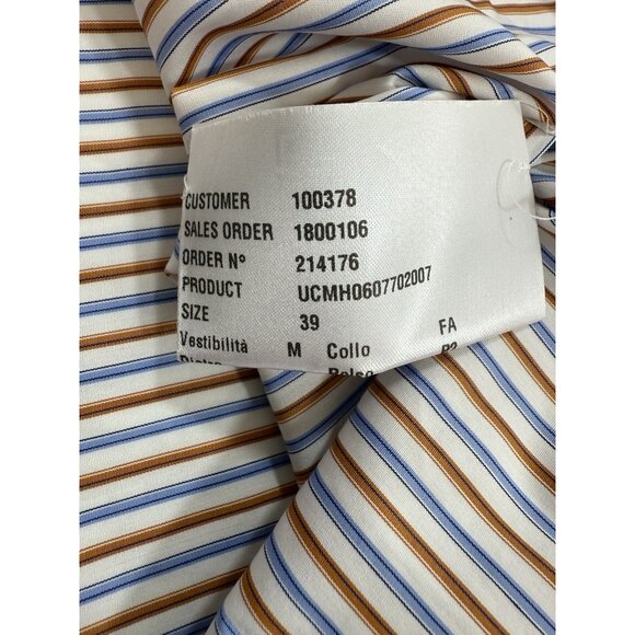 Kiton Napoli Mens Dress Shirt Long Sleeve Designer Size 15.5/39 Striped Italy - Picture 9 of 14